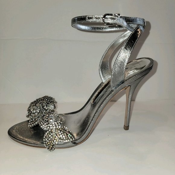 Sophia Webster Shoes - Sophia Webster Silver Lilico Crystal Sandals with 4" Heels